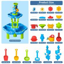 Lucky Doug Kids Sand Water Table 3-Tier Sand And Water Play Table Toys For Kids, Kids Beach Toys Play Table Outdoor Toys