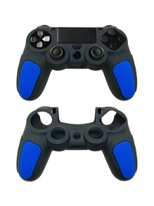 1 Stück PlayStation 4 Controller Hülle, Silikon dickeres Zweifarbdesign, rutschfest, kratzfest, schweißresistent, verbesserte Spielsteuerung