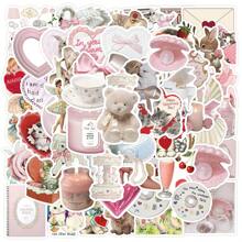 60PCS Stickers Vinyl Aesthetics Stickers For Scrapbooking, Diary, Laptop, Bumper, Skateboard, Water Bottle, Computer, Phone, Cartoon, Hard Hat, Car Stickers And Decals - Multicolor - View 1