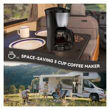 5-Cup Car Coffee Maker With Car Charging Cigarette Lighter, 24V Travel Coffee Maker With Fast Heating, Glass Carafe, Compatible With Ground Coffee For Driving Camping RV Silver Black - 彩色 - 查看 5