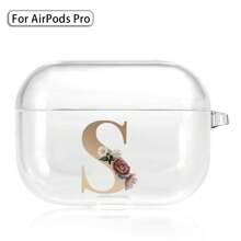 硅胶耳机盒兼容 Airpods Pro 印刷金色字母无线蓝牙耳机充电盒保护套 - AirPods Pro (Clear) - 查看 33