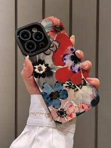 1pc New Colorful Flower Pattern Classic Anti-Drop TPU Phone Case Compatible With IPhone And Samsung, 15/15PLUS/15PRO/15PROMAX