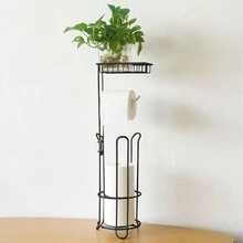 Iron Art Vertical Paper Towel Rack, Household Bathroom Moisture-Proof Toilet Paper Storage Rack, Floor Standing Paper Storage Rack - Multicolor - View 1