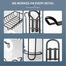 Iron Art Vertical Paper Towel Rack, Household Bathroom Moisture-Proof Toilet Paper Storage Rack, Floor Standing Paper Storage Rack - Multicolor - View 4