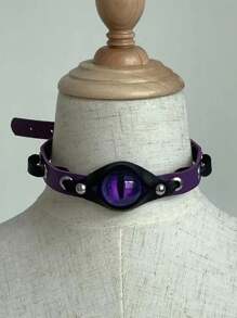 1pc Punk Vintage Unique Metal Evil Eye Detachable Choker Necklace For Women, Festival Gift