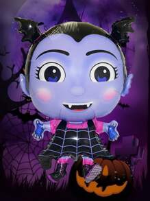 1入組萬聖節主題外星人形狀鋁箔氣球，帶可愛的卡通蜘蛛、鬼和網印花，萬聖節背景派對裝飾，節日家居和庭院場景裝飾，道具 - 彩色 - 查看 21