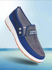 Men's Lightweight Canvas Shoes, Non-Slip And Wear-Resistant, Breathable And Comfortable, Suitable For Indoor And Outdoor Walking - Blue - View 3