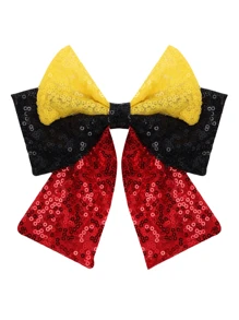 1pc Large Shiny Colorful Sequin Bow Hair Clip, Cute Princess Sweet Hair Accessory For Kids, Suitable For Party Wear - 彩色 - 查看 15