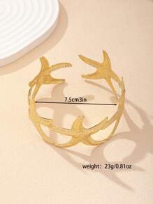 1pc Simple Fashionable Sea Star Women's Ocean Style Arm Cuff - Yellow Gold - View 5
