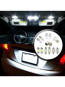 14入組白色LED車內燈套件（適用於T10 31mm地圖燈，天花板燈，車牌燈，閱讀燈） - 白色 - 查看 5