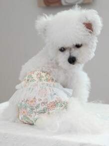 1件装宠物用品狗/猫花卉叶印花生理裤，薄款透气月经裤，适合小型犬 - 彩色 - 查看 7