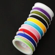 10 Rolls/Pack 100 Yards Colorful Non-Elastic Nylon Beading Cord,0.8mm Multicolor Beaded Thread String For Beading Necklace Bracelet Making Diy Jewelry Crafts Braided String Macrame Cord