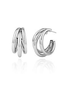 1 Pair Hollow Round Tube Earrings, Hollow Lightweight Hoop Earrings, Fashion Coil Stud Earrings For Women, Versatile Elegant Circle Ear Jewelry, Gift For Best Friend - Earrings - View 6
