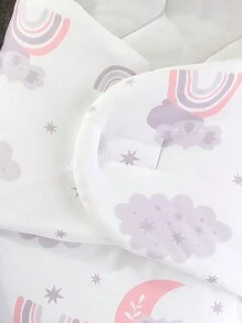 1 件男女通用婴儿连帽襁褓毯，秋冬保暖 - 彩色 - 查看 4