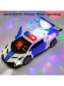 Electric Dancing Deformation Rotating Universal Police Car Toy  Kids Electric Interactive Toys Perfect Gift For Boys And Girls - Blue - View 3