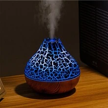 1 pieza Difusor de aroma eléctrico para el hogar, humidificador de dormitorio con luz nocturna, difusor de aromaterapia de niebla fría ultrasónica, adecuado para el hogar, dormitorio, yoga, oficina, Navidad y otras ocasiones - humidificador volcán - Ver 8