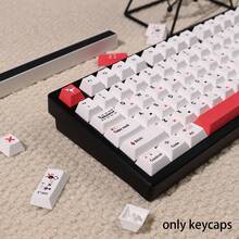 Tic Tac Toe Game Original Height 148 Keys Mechanical Keyboard Keycaps Set With PBT Dye-Sublimation Keycaps, Suitable For Mechanical Keyboard - Red and White - View 1