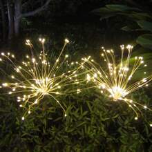 Luces tipo fuegos artificiales solares para jardín, impermeables, estacas de arte solar con iluminación intermitente para decoración exterior, 60 luces tipo fuegos artificiales solares para decoración de patio, sendero y fiesta