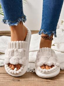 Nouvelles mules à semelle plateforme antidérapante en EVA, sandales ouvertes décontractées et mignonnes pour femmes - Beige - Voir 3