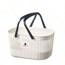 1入垂直圖案淋浴籃，攜帶式浴室洗漱用品收納籃，塑料宿舍淋浴籃，收納籃，淋浴籃 - 彩色 - 查看 4