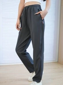 Women's Sports Trousers Ice Silk Trousers Men And Women Flat Nine Trousers With Hemming Quick-Drying Loose Sports Casual Trousers
