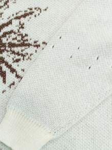 Men's Casual Graffiti Pattern Knit Pullover Sweater - Grey - View 4