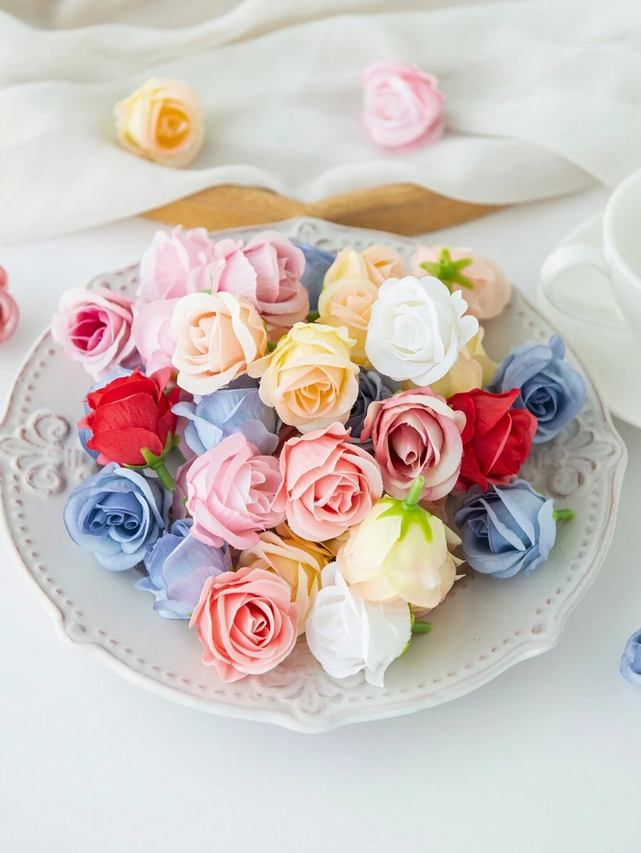 10 Chiếc Đầu Hoa Hồng Nhân Tạo Đầu Ngày Lễ Tình Nhân Và Trang Trí Năm Mới Hộp Kẹo Tự Làm Ghép Bó Hoa Cô Dâu Ngày Lễ Tình Nhân Lụa Mùa Thu Trang Trí Ngày Của Mẹ Bình Hoa Để Trang Trí Nhà Vườn Ngoài Trời Bó Hoa Cưới Phòng Khách Hộp Kẹo Tự Làm Vòng Hoa Cây Giả Sản Phẩm Gia Dụng - Màu xanh lam - Xem 1