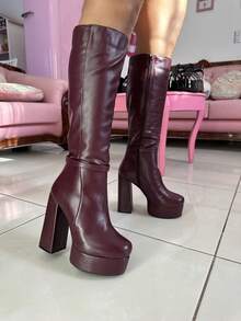 Botas largas tintas de dama - Óxido marrón - Ver 1