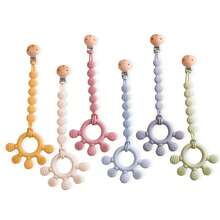 Infant Silicone Teether + Pacifier Clip, Baby Teething Toy For Soothing Gums And Promoting Oral Development