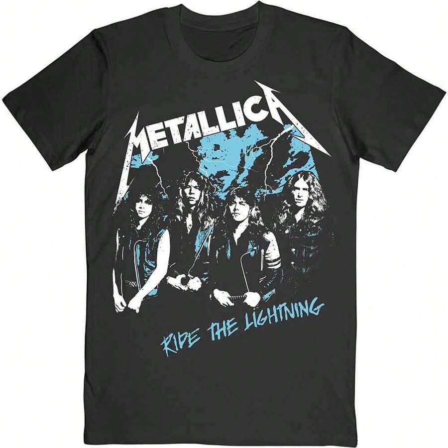 Metallica | Official Band T-Shirt | Vintage Ride The Lightning | SHIPPED IN 24 HOURS - Black - View 1