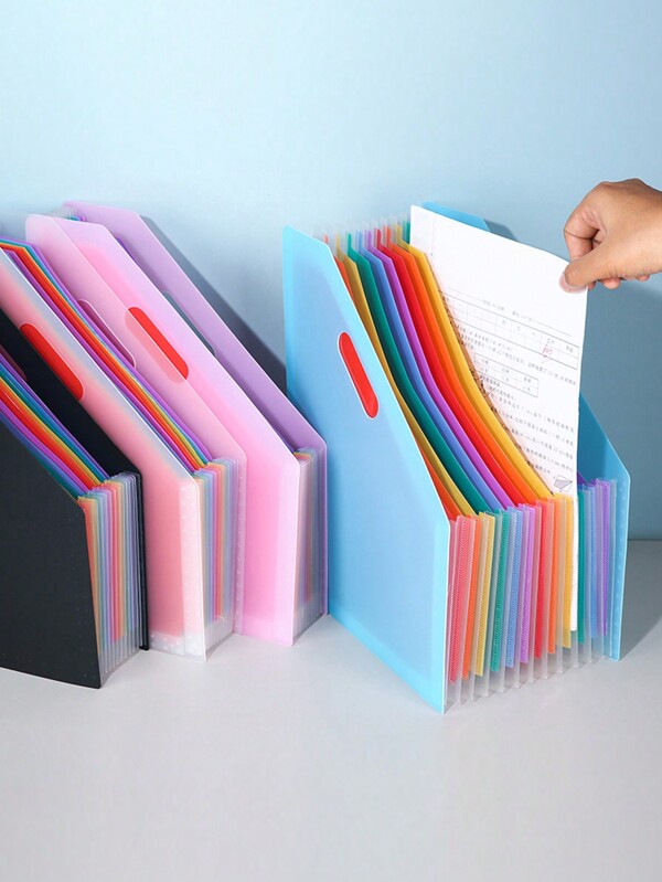13-Pocket Accordion File Folder With Slanted Flap, Expandable For A4 Size, Large Capacity, Perfect For Students To Organize Exam Papers And Documents Back To School, School Supplies