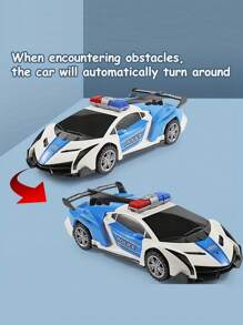 Electric Dancing Deformation Rotating Universal Police Car Toy  Kids Electric Interactive Toys Perfect Gift For Boys And Girls - Blue - View 8
