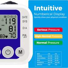1pc Electronic  Blood Pressure Monitor | Arm  Blood Pressure Monitor | Adjustable Home Sphygmomanometer | Large Display | Voice Reporting | Portable Upper Arm BP | Heart Rate Measurement | Blood Pressure Monitors Automatic - White - View 4