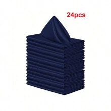 8/16/24张散装婚礼餐巾，优雅方形餐桌餐巾，缎面餐巾，适用于餐厅、宴会、毕业派对、返校季（43*43厘米/17*17英寸） - 藏青 - 查看 5