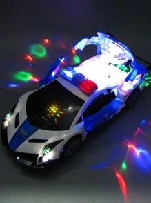 Electric Dancing Deformation Rotating Universal Police Car Toy  Kids Electric Interactive Toys Perfect Gift For Boys And Girls - Blue - View 4
