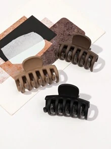 5 件套日常棕色玳瑁发夹套装，适合甜美女孩的发型设计，纯色简约设计，适合小中高马尾、松散波浪、高髻造型，爪夹发夹发夹发夹发夹发夹，休闲秋冬发饰，适合女士度假装扮