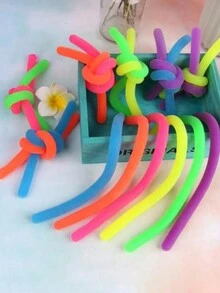 12 Pieces, Stress Relief Toys Anti-Fidget Soft Rubber Elastic Rope And Adult Anti-Anxiety Gift, Monkey Face Sensory Elastic Rope Fidget Toy, Class Reward Homecoming Gift Birthday Party Gift And Prize Box Toy Color Random - Multicolor - View 4