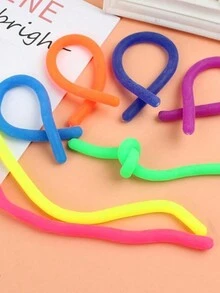 12 Pieces, Stress Relief Toys Anti-Fidget Soft Rubber Elastic Rope And Adult Anti-Anxiety Gift, Monkey Face Sensory Elastic Rope Fidget Toy, Class Reward Homecoming Gift Birthday Party Gift And Prize Box Toy Color Random - Multicolor - View 2