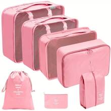7-teiliges Polyester Reise-Aufbewahrungstascheset, minimalistischer Slogan-Grafik Gepäckpackorganisator für Reisezubehör, Herbstdekor für Zuhause, Reiseaufbewahrungstasche, Makeup-Tasche, Kosmetiktasche, Reise-Organizer, Makeup-Organizer mit großem Fassungsvermögen, Makeup-Koffer, für Lippenstifte, Pinsel, Hautpflege, Handy, Münzen, Kleinteile, für Zuhause, Geschenke, Urlaub und Feste wie Halloween, Weihnachten, multifunktional, Boho-Vibes