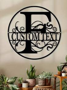 1pc Customized Iron-Made Metal Letter Sign With Personalized Name, 26 Letter Combination, Home Decor Metal Wall Art Outdoor Sign Gifts Birthday Graduation - Black - View 32