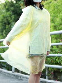 10pcs/1pc Portable Disposable Rain Poncho With Card, Compressed Children Adults Unisex Raincoat Thin Long Hooded Full Body Waterproof Rain Cape For Outdoor Activities For School,Office,Household,Travel - Multicolor - View 5