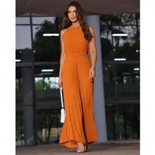 Women Long Dresses - 乾枯玫瑰色 - 查看 4