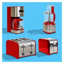 Aroma Control 12-Cup Programmable Coffee Maker, Red And Stainless Steel D Coffee Machine, Glass Carafe, Reusable Filter, Timer, Digital Display, Charcoal Water Filter, Regular Or BoldRed Small Coffee Machine - Multicolor - View 6