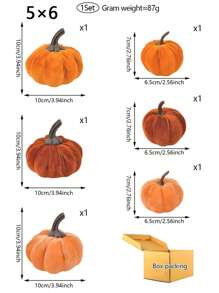 1Set Autumn Artificial Velvet Pumpkin Various Sizes Artificial Flocking Foam Pumpkin Autumn Home Farmhouse Halloween Harvest Festival Thanksgiving Seasonal Holiday Decoration Best Gifts Birthday Home Decor Halloween Decor Room Decor - Yellow Flocked Pumpkin - View 14