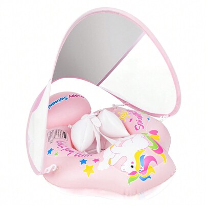 Galleggiante per piscina per neonati con parasole, galleggiante gonfiabile per neonati con fondo in spugna, giocattoli per l'acqua, allenatore per nuoto per età 3-72 mesi. Il nuovo galleggiante per nuoto per neonati aggiornato è progettato per aiutare i neonati a imparare a scalciare e nuotare in posizione orizzontale (invece che verticale), il parasole rimovibile ha lati in rete