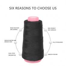 Black Weaving Thread 100% Polyester For Making Wig Sewing Hair Weft Hair Extension 1pc (1pc, Black) - Black - View 2