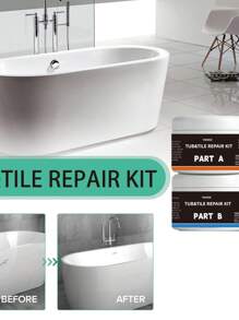 Tile Repair AB Adhesive Glaze Repair Paste Pothole Floor Tile Broken Cover Ugly Ceramic Patch Hole Tile Repair Adhesive (Tool Colours Are Randomised) - White - View 1