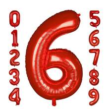 Bóng bay lá kỹ thuật số lớn màu vàng/đỏ 32 inch mới được sử dụng làm vật trang trí bằng màng polyester cho 'Tiệc sinh nhật' và làm vật trang trí bằng bóng bay kỹ thuật số cho sự kiện kỷ niệm ngày cưới - Đỏ - Xem 8