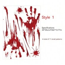 Halloween Decorative Stickers, Assorted Styles To Choose From, Window/Door Stickers, Toys, Blood Hand/Foot Prints, Scary Gag Toys Halloween Decoration - Multicolor - View 26