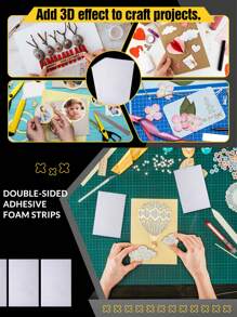 Double-Sided Foam Tape Strips, Kids Craft Foam Adhesive Tape For Card Making